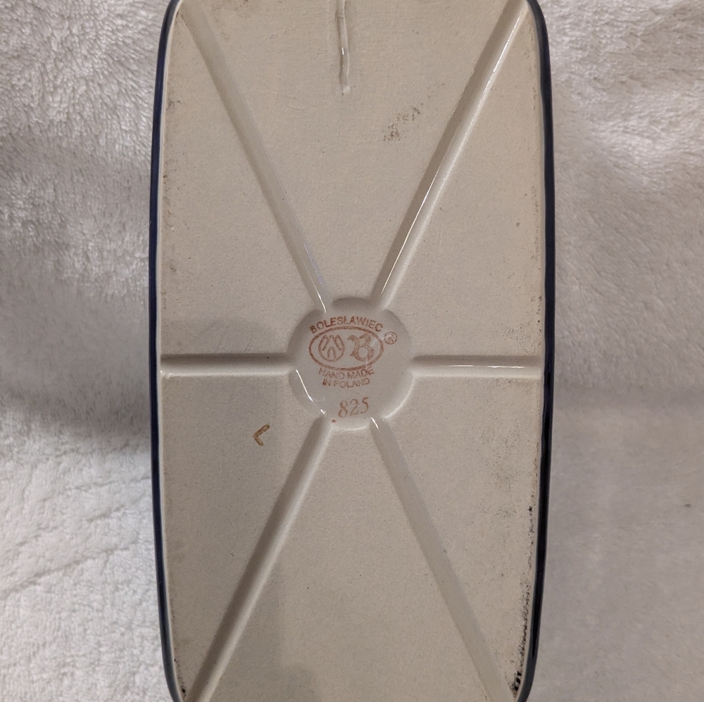 Polish Pottery Boleslawiec Peacock Handmade Baking Dish 9x5 #825 - Picture 4 of 7